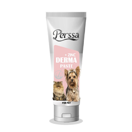 خمیرتقویت پوست و مو سگ وگربه پرسا مدل Derma Paste zinc وزن 100گرم
