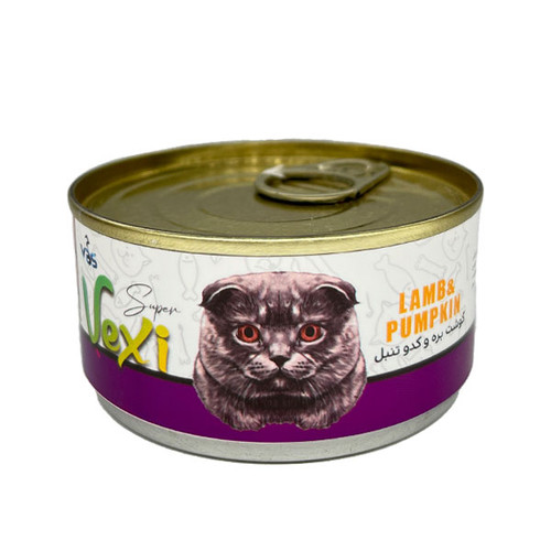 کنسرو پته گربه بالغ وکسی با طعم گوشت بره و کدو تنبل وزن 110 گرم