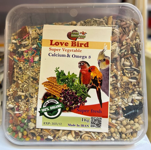 دان مخلوط هفت تخم تقویتی عروس هلندی و طوطی سانان Love bird وزن 1 کیلوگرم
