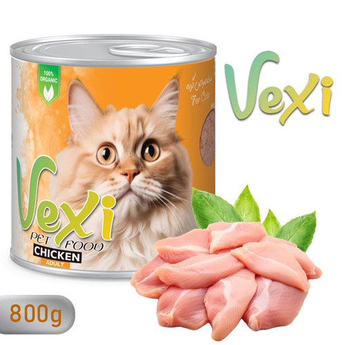 کنسرو پته گربه وکسی با طعم مرغ وزن 800 گرم