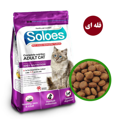 غذای خشک گربه بالغ سولوئز soloes (فله ای)